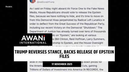 Trump reverses stance, backs release of Epstein files