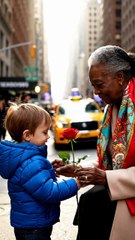 Little Boy Stops Traffic After Giving Flower to an Old Lady — Heart-Touching Moment Caught on Camera!