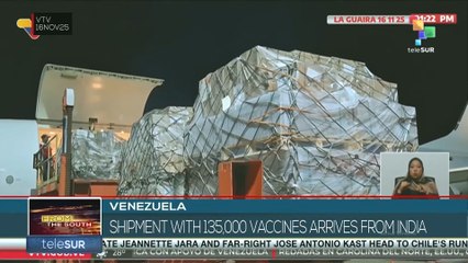 Venezuela shipment with 135,000 vaccines arrives from India