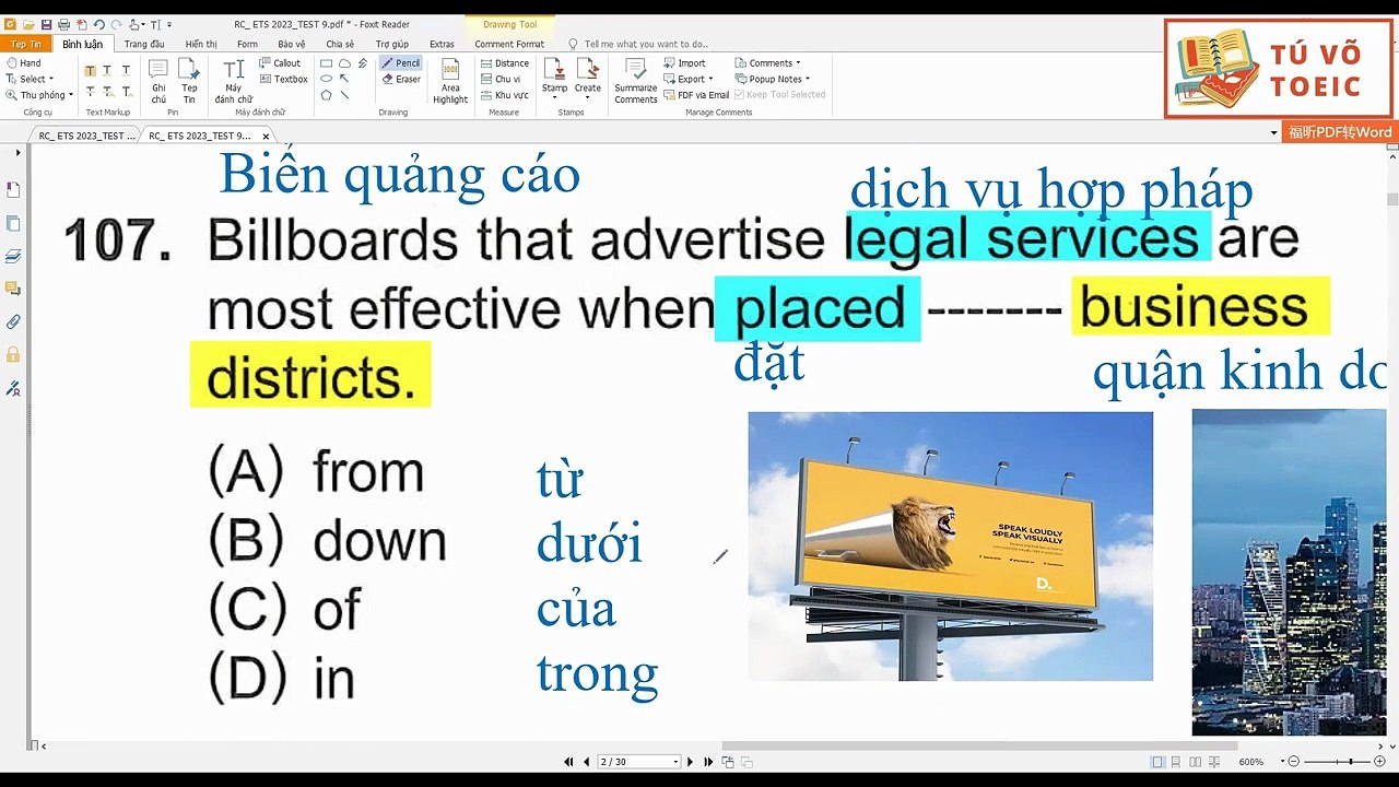 Giải ETS 2023 Test 9 Part 5 6