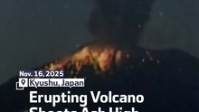 Erupting Volcano Shoots Ash High Into Sky in Japan