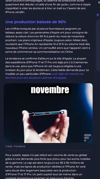 iPhone Air : C'est deja la fin