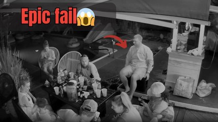 Birthday party fail: Gentleman flips off cooler and lands on his back