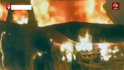 दिल्ली-जयपुर हाईवे पर कार बनी आग का गोला, डिवाइडर से टकराने के बाद धूं-धूं कर जली, मंजर देख सिहरे लोग