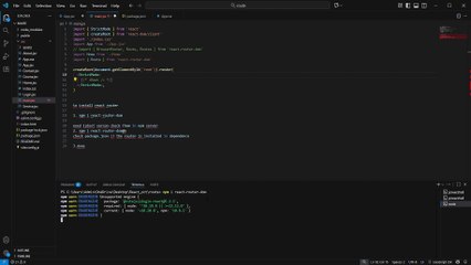 install react-route - Visual Studio Code