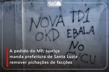 A pedido do MP, Justiça manda prefeitura de Santa Luzia remover pichações de facções