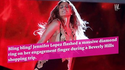 J.Lo Spotted Wearing Giant Diamond Ring On THAT Finger While Out Shopping With Daughter Emme
