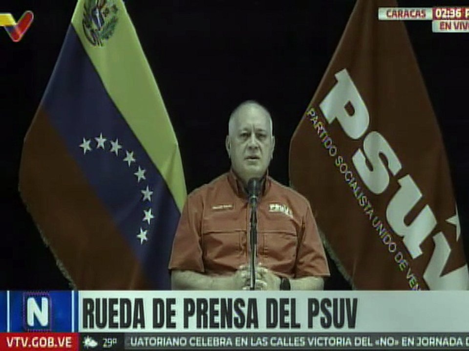 Sec. Gral. del PSUV Cabello: Seguimos avanzando en la consolidación de lo que el pueblo decida