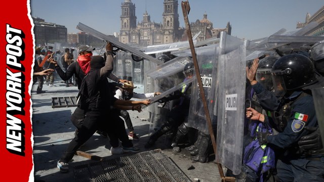 At least 100 police officers injured as Gen Z protests explode into chaos in Mexico City