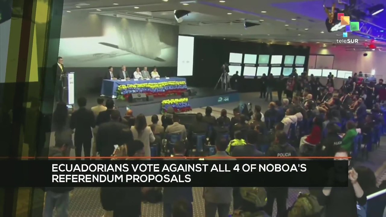 FTS 16:30 17-11: Ecuadorians vote against all 4 of Noboa's referendum proposals