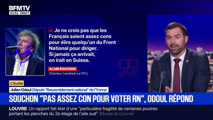 Alain Souchon ne croit pas à un président RN en 2027: pour Julien Odoul, député RN, le chanteur "est déconnecté du réel"