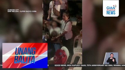 Babae, sugatan matapos mabagsakan ng drone sa gitna ng protesta sa People Power Monument | Unang Balita