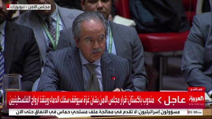 مندوب باكستان: قرار مجلس الأمن بشأن غزة سيوقف سفك الدماء وينقذ أرواح الفلسطينيين