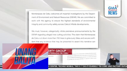 Mont Property Group na developer ng Monterrazas de Cebu, itinanggi ang ilang alegasyon ng DENR | Unang Balita