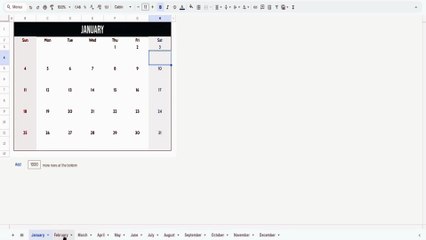 Calendar Excel Template 2026 Free Editable