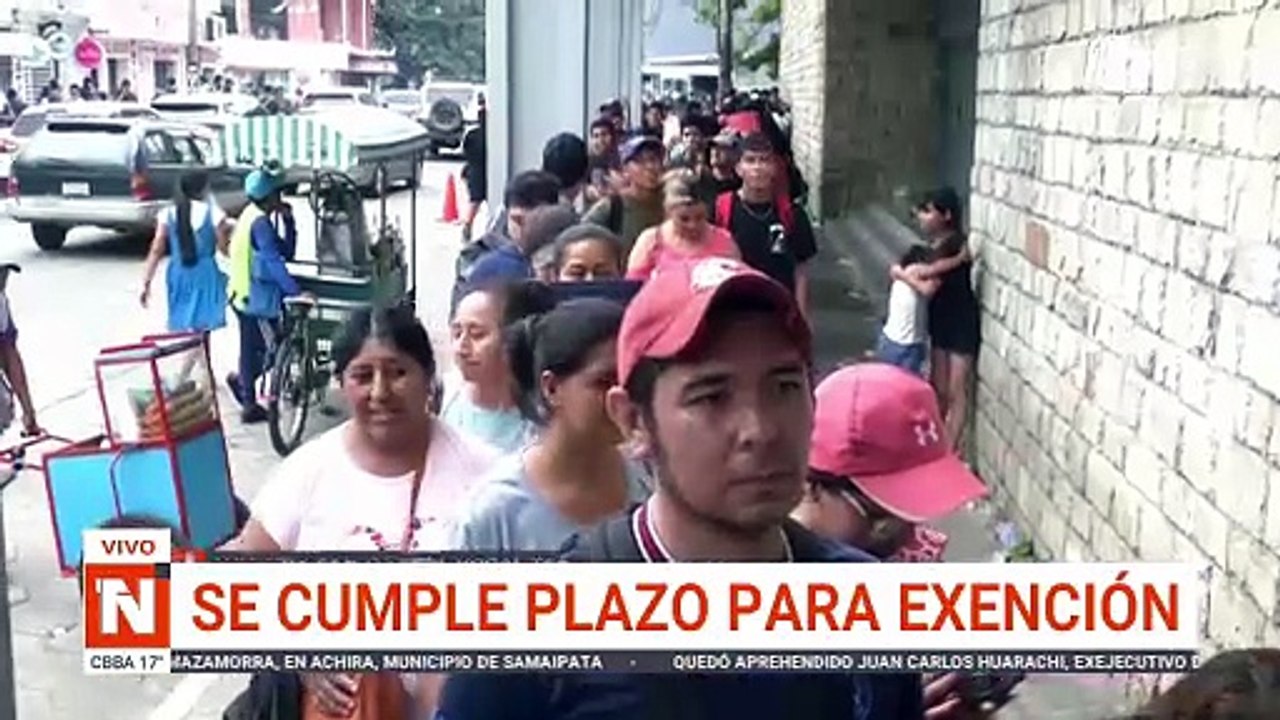 SE CUMPLE PLAZO PARA EXENCIÓN