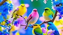 Colorful sky with colorful birds 🐦🕊️🐦