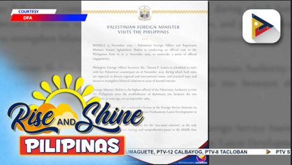 Palestinian Foreign Affairs and Expatriates Minister Varsen Aghabekian Shahin, bumisita sa Pilipinas
