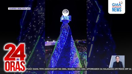 40ft Christmas tree na yari sa recycled materials, pinailawan sa Binangonan | 24 Oras