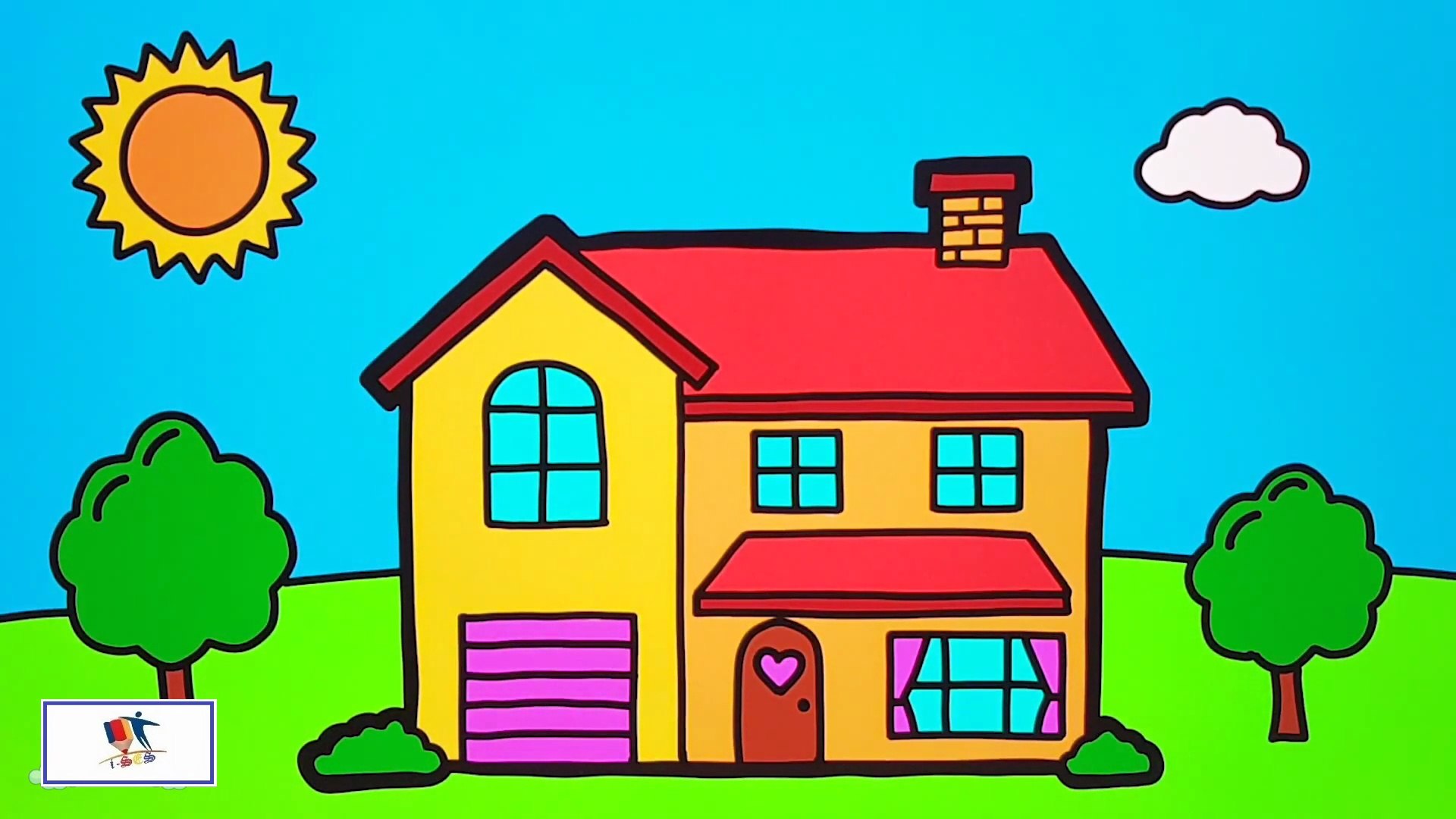 Simple Drawing House Colour