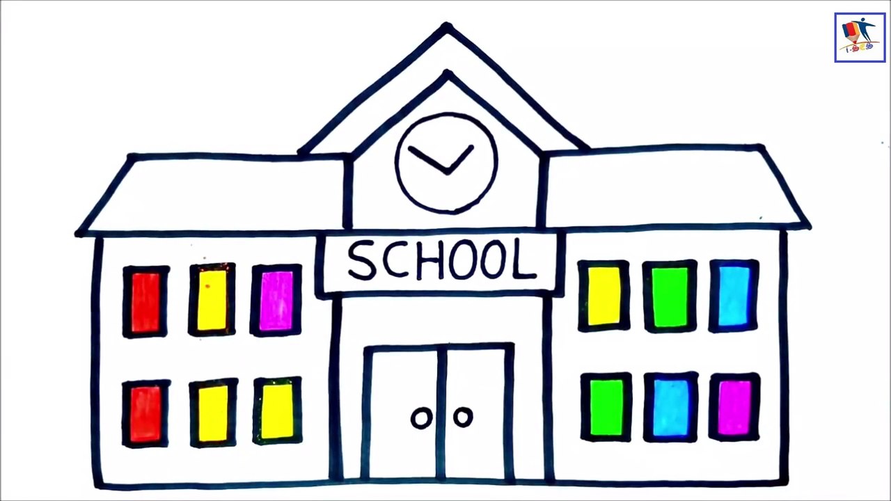 Drawing and Coloring a School