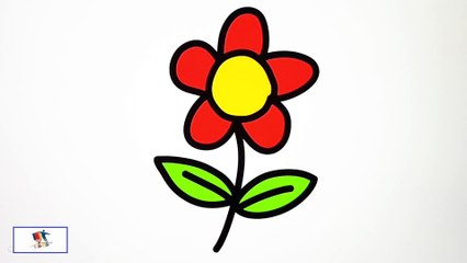 Drawing and Coloring a Flower and Gardening Tools