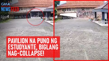 Pavilion na puno ng estudyante, biglang nag-collapse! | GMA Integrated Newsfeed
