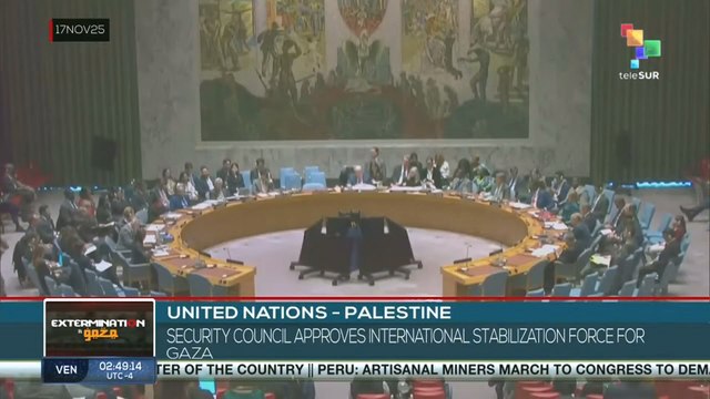 U.N l Palestine security council approves international stabilization force for Gaza