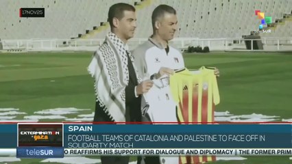 SPAIN l Football teams of Catalonia and Palestine in solidarity match