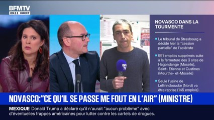 "Ça me fout en l'air ce qu'il se passe": le ministre de l'Industrie, interpellé par un salarié de Novasco, réagit à la potentielle fermeture du site de Hagondange en Moselle