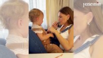 Aslı Enver kızıyla yeni bir paylaşım yaptı! Minik Elay'ın meraklı bakışları güldürdü