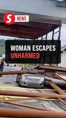 Scaffolding from ECRL construction site hits car on MRR2