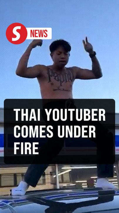 Thai YouTuber slammed after dancing shirtless o...