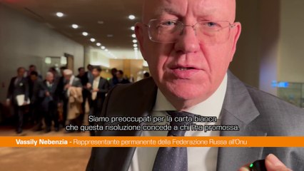 Gaza, Nebenzia "No veto Russia a risoluzione ONU perchè chiesto dai palestinesi"