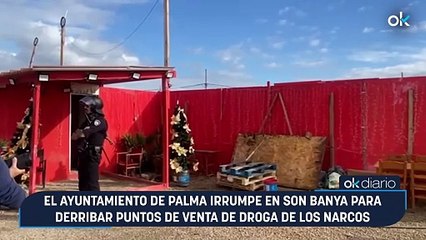 El Ayuntamiento de Palma irrumpe en Son Banya para derribar puntos de venta de droga de los narcos