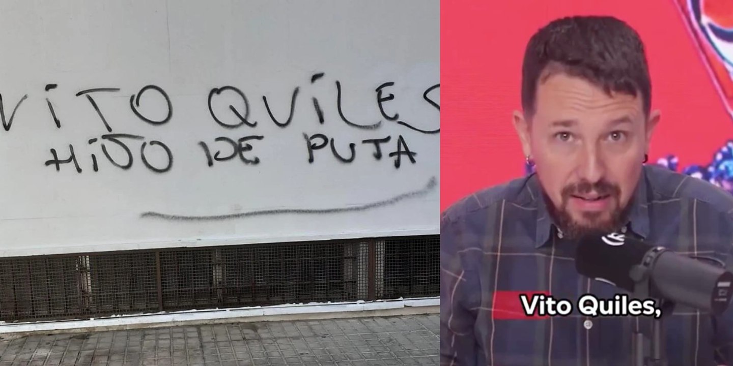 Pablo Iglesias señala el negocio de la familia de Vito Quiles y horas  después aparece vandalizado