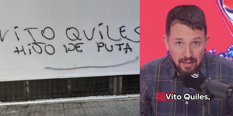 Pablo Iglesias señala el negocio de la familia de Vito Quiles y horas después aparece vandalizado