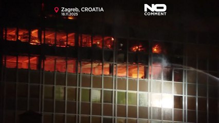 Incendio in un grattacielo a Zagabria: ingenti danni