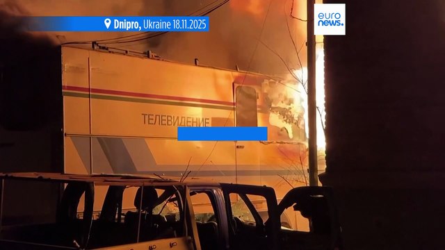 Russian drones strike Ukrainian public broadcaster newsroom in Dnipro, injuring two