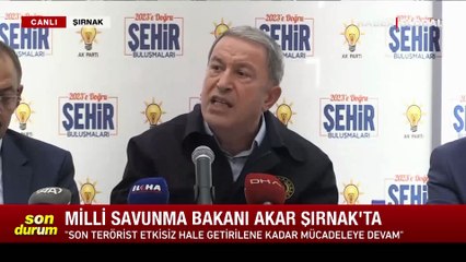 Bakan Akar: Irak'ın kuzeyinde 140 kilometre derinlikte harekat düzenlendi