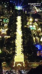 Luzes de Natal na Praça da Liberdade: drone mostra iluminação completa