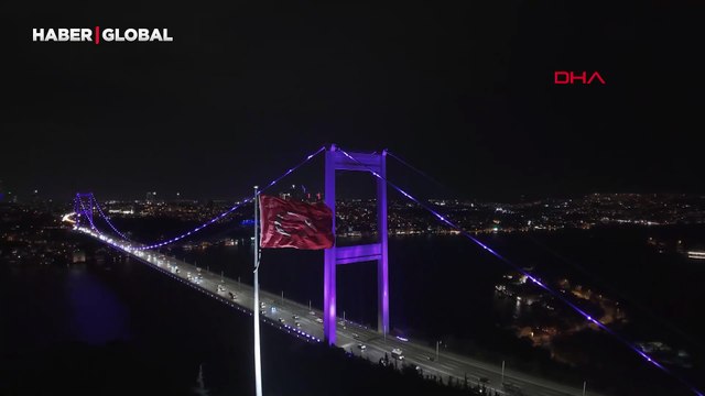 FSM Köprüsü Dünya Prematüre Günü için mor renge büründü