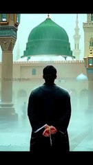 "Ya اللّٰہ عزوجل 💚Allah Azzawajal Yeh Rohani Manzar Har Musalman Ko Aata Farma Aur Ameen Kehne Walon Ko Isi Sal With Family Madinah Shareef Ki Barish Dekhna Naseeb Farma Ameen."Created By A.I