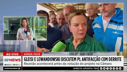 Gleisi e Lewandowski discutem PL Antifacção com Derrite