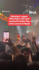 Talha Anjum raises Indian flag