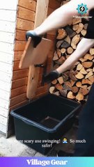 My Back is Thanking This GENIUS Wall-Mounted Log Splitter! 😂 My Axe is Officially Fired! #diy #hack