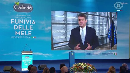 Predaia (TN - Il Presidente Meloni all'inaugurazione della Funivia delle Mele (18.11.25)