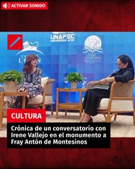 Crónica de un conversatorio con Irene Vallejo en el monumento a Fray Antón de Montesinos