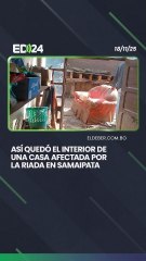 Así quedó el interior de una casa afectada por la riada en Samaipata