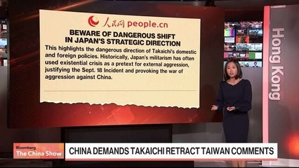 China Demands PM Takaichi Retract Taiwan Comment